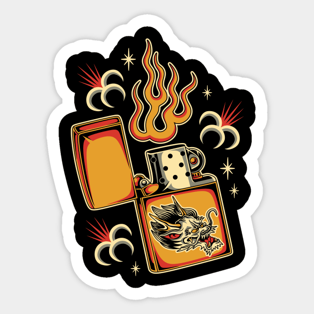 Dragon lighter Sticker by Abrom Rose